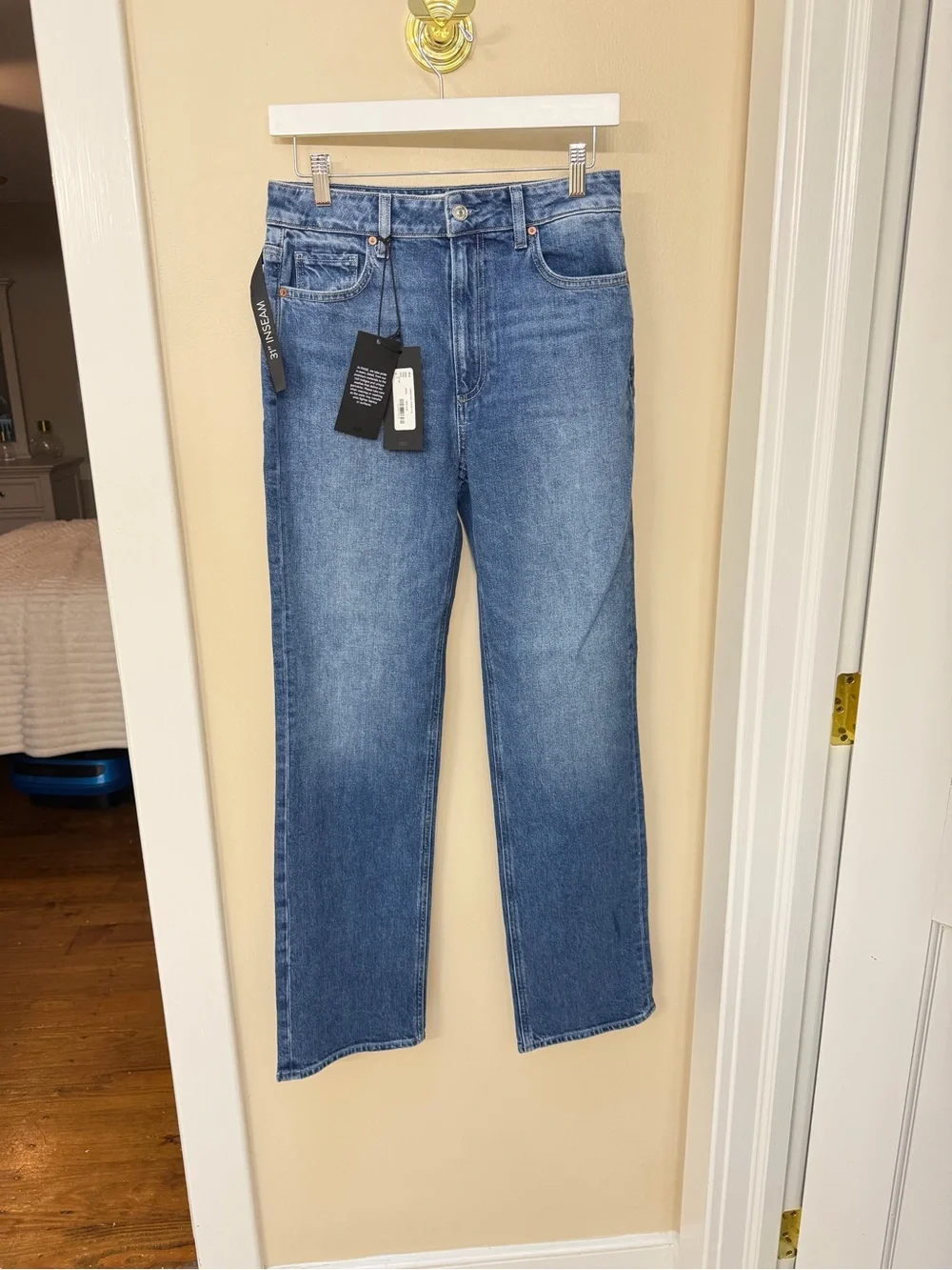 Classic High-Rise Straight Leg Women's Jeans - Blue - Picture 1 of 4